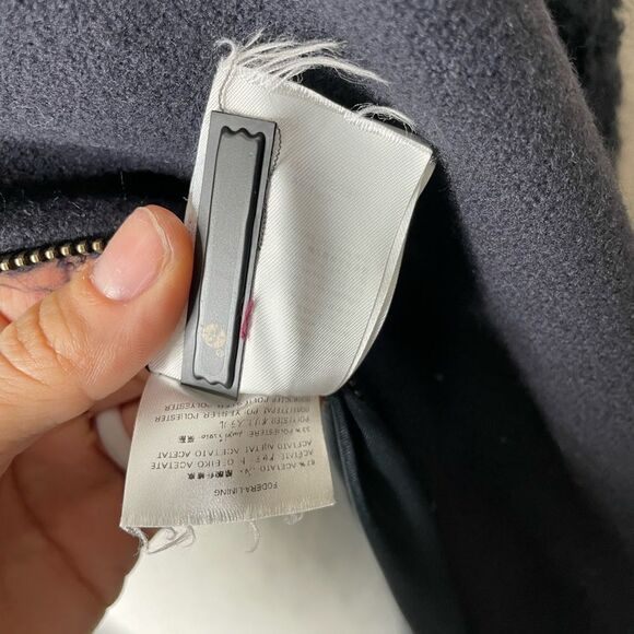 ALYSI Navy Blue Wool Blend Multi Zip Coat - Picture 12 of 15